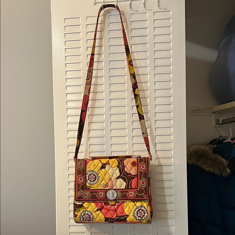 Vera Bradley Brown Floral Crossbody
